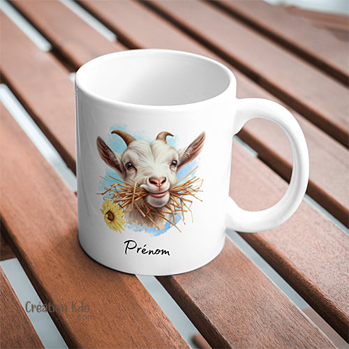 mug personnalisé animaux chèvre tasse céramique prénom