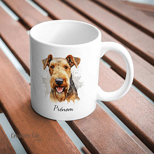 mug Airedale terrier tasse personnalisée chien personnalisé prénom