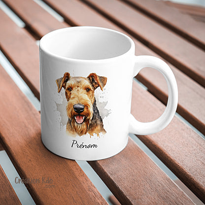 mug Airedale terrier tasse personnalisée chien personnalisé prénom