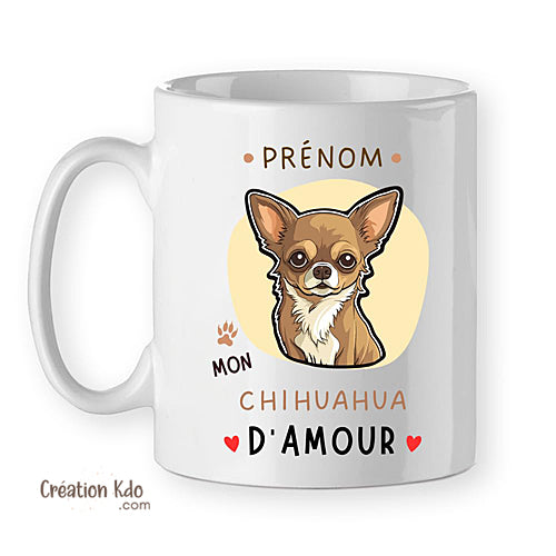 mug chihuahua tasse prénom du chien
