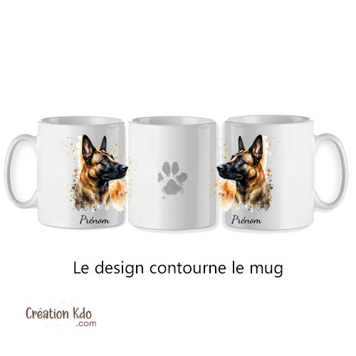 mugs de malinois tasse chien prénom