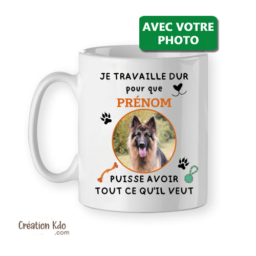 mug photo tasse personnalisée chien cadeau prénom