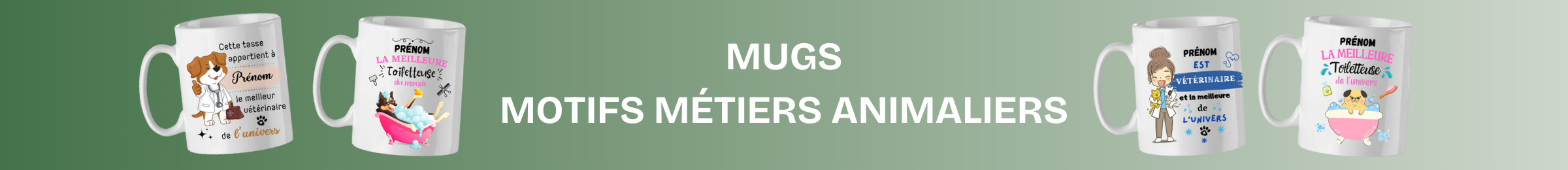 mug métiers animaux chien chat toiletteuse vétérinaire assistant