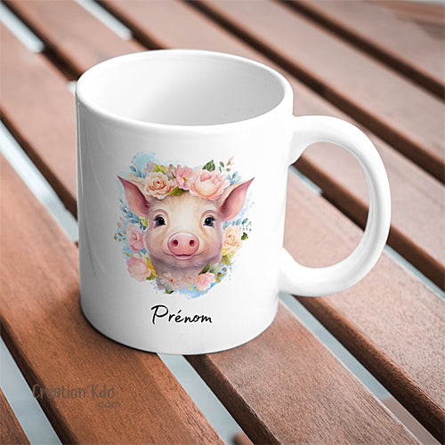 mug cochon tasse céramique personnalisé prénom