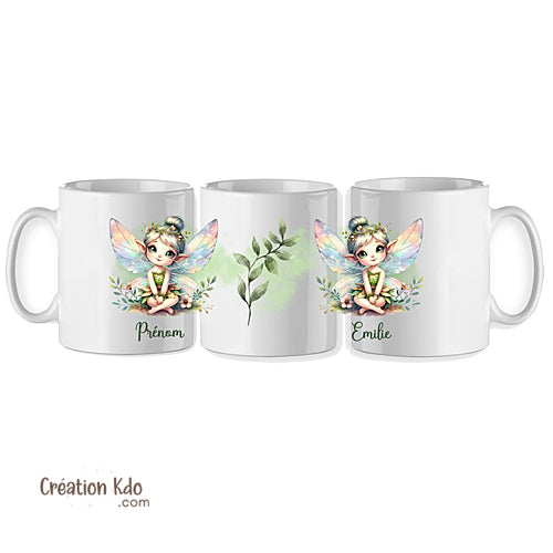 Mug petite fée verte des forêts fantaisie féerique