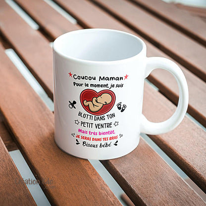 mug future maman fête des mère cadeau tasse échographie