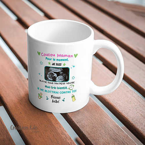 mug future maman fête des mère cadeau tasse échographie