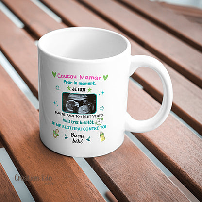mug future maman fête des mère cadeau tasse échographie