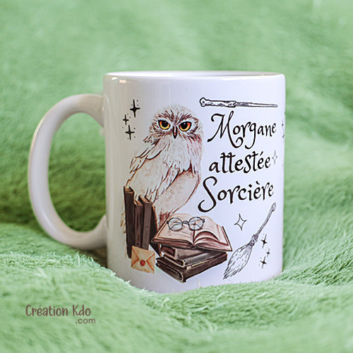 Mug hibou attesté(e) sorcier ou sorcière cadeau Poudlard Harry Potter