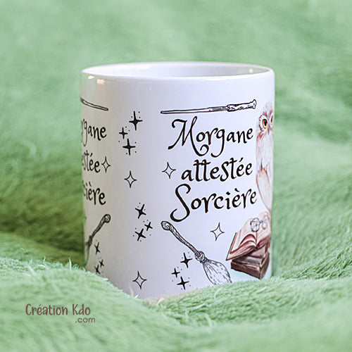 Mug hibou attesté(e) sorcier ou sorcière cadeau Poudlard Harry Potter