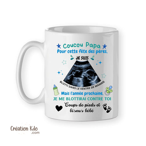 mug futur papa fête des pères cadeau tasse annonce grossesse échographie bébé