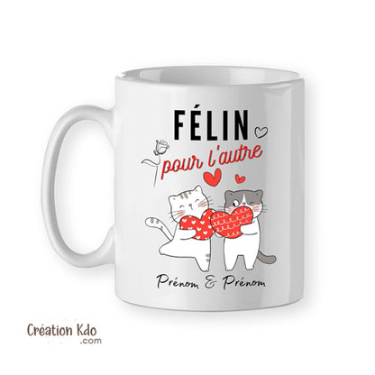 mug personnalisé tasse cadeau saint valentin chat amoureux couple