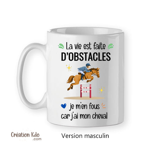 mug équitation saut d'obstacle