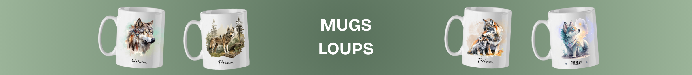 mug loup tasse cadeau personnalisé