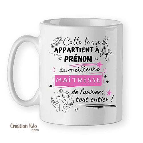 mug personnalisé maitresse tasse cadeau