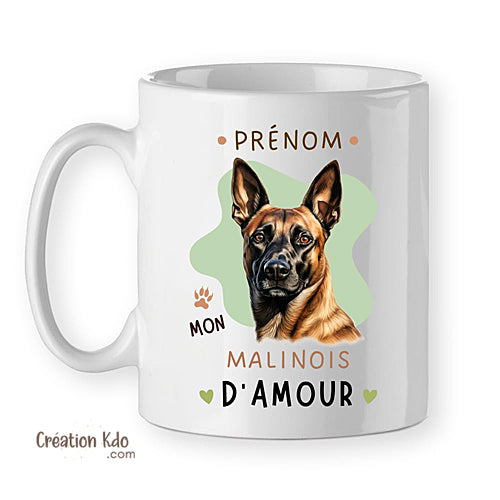 mug malinois tasse prénom chien