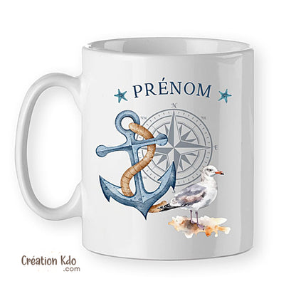 mug capitaine nautique bateau tasse