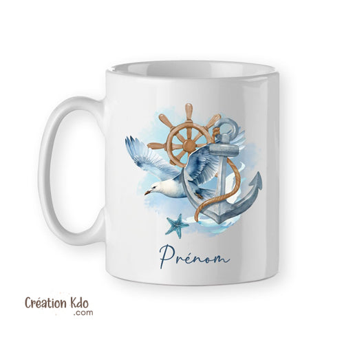 mug capitaine nautique bateau tasse ancre marin