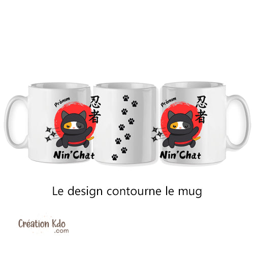 mug ninja chat tasse japonaise