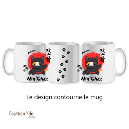 mug ninja chat tasse japonaise