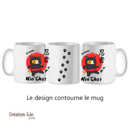 mug chat ninja tasse cadeau