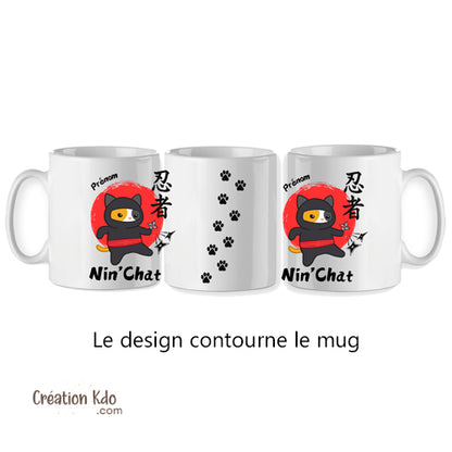 mug chat ninja tasse cadeau