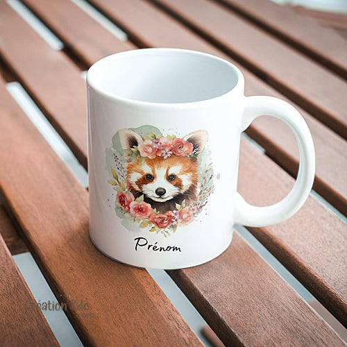 mug panda roux tasse prénom personnalisé