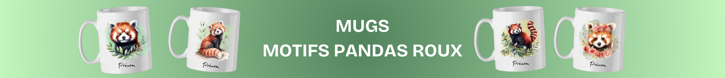 mug panda roux tasse cadeau prénom personnalisé noël