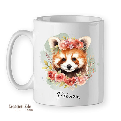 mug panda roux tasse prénom personnalisé