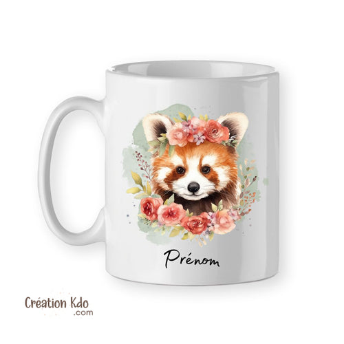 mug panda roux tasse prénom personnalisé