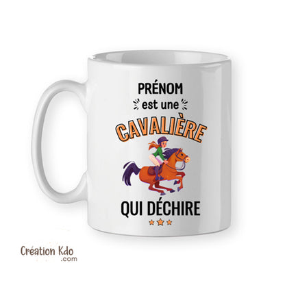 mug cavalière qui déchire tasse cadeau cheval équitation femme