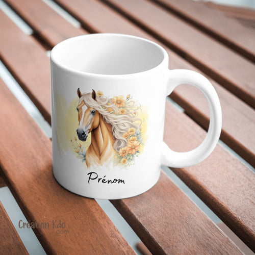mug personnalisé prénom tasse chevaux cheval équitation cadeau