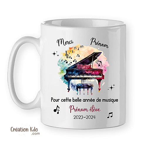 Mug Merci pour cette belle année de musique version piano