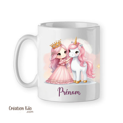mug princesse tasse cadeau enfant licorne
