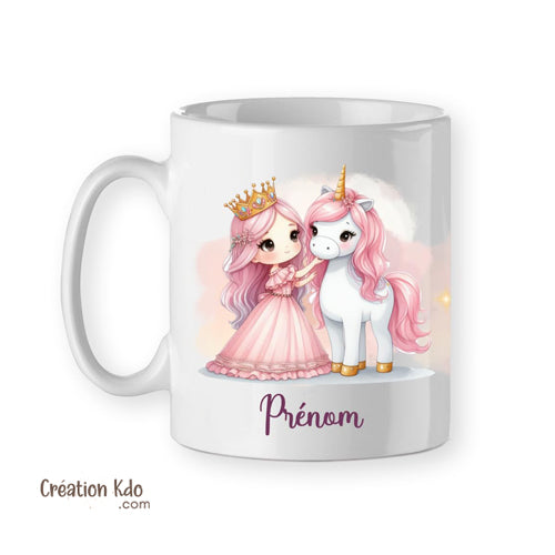 mug princesse tasse cadeau enfant licorne