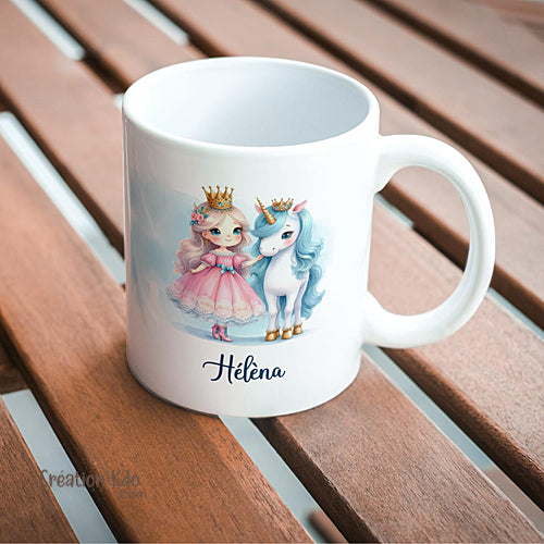 mug princesse tasse cadeau enfant licorne