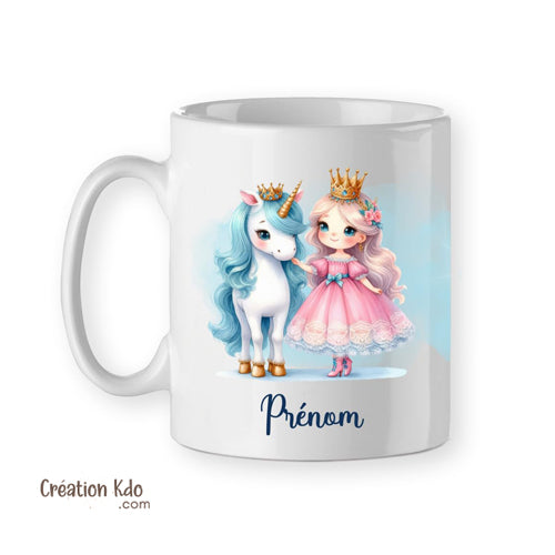 mug princesse tasse cadeau enfant licorne
