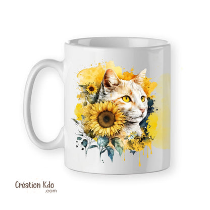 mug chat Persan personnalisé prénom tasse cadeau printemps fleurs