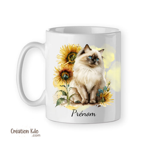 mug chat sacré de Birmanie tasse personnalisée ragdoll