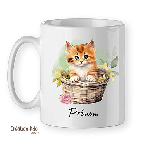 mug chaton tasse chat roux