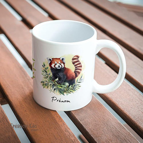 mug panda roux tasse personnalisée prénom cadeau
