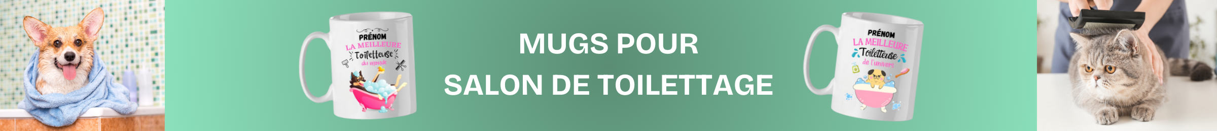 mug chien chat salon de toilettage tasse toiletteuse cadeau