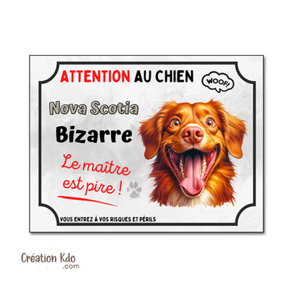 plaque nova scotia retriever attention au chien panneau je monte la garde