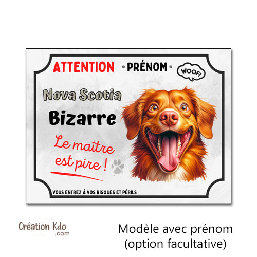 plaque nova scotia retriever attention au chien panneau je monte la garde personnalisé