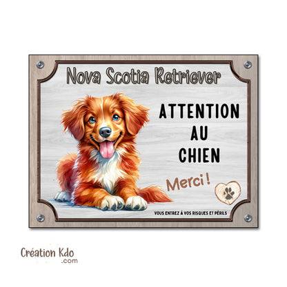 plaque nova scotia retriever attention au chien panneau je monte la garde