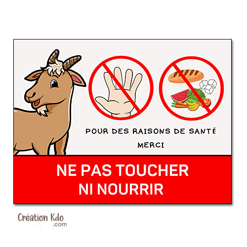 panneau ne pas nourrir les chèvres animaux plaque raisons de santé