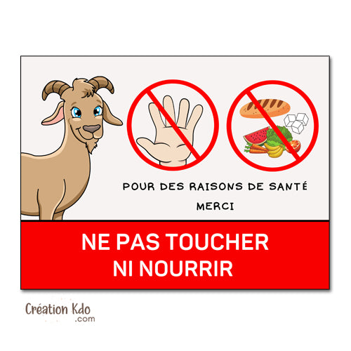 panneau ne pas nourrir chèvre animaux cheval plaque pancarte aluminium