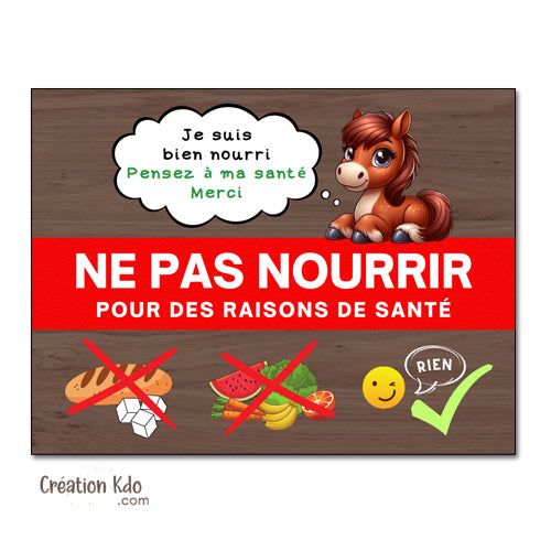 panneau ne pas nourrir cheval plaque ne pas donner à manger aux animaux chevaux pancarte