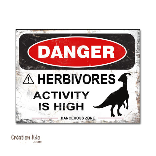 panneau danger dinosaure plaque jurassic park pancarte area dino