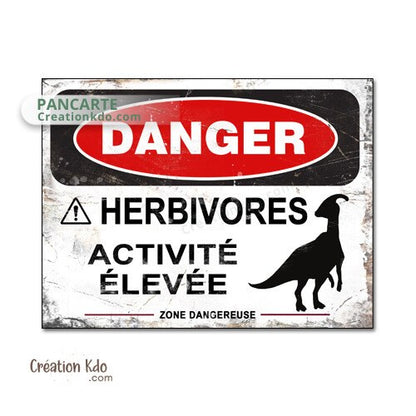 panneau danger dinosaure plaque jurassic park pancarte area dino